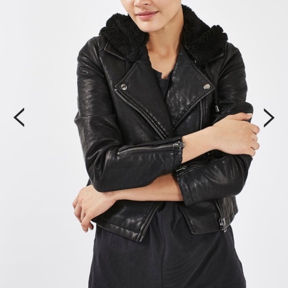 Topshop Jackets & Blazers - Topshop faux leather biker jacket